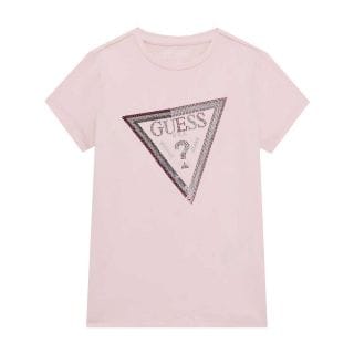 Guess J5ri12k6yw4 T-shirts Logo Strass E Paillettes Bambina Abbigliamento Bambino Junior