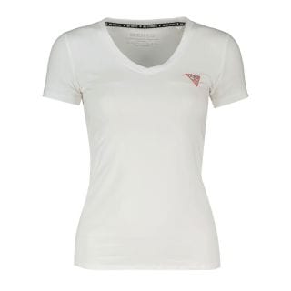 Guess W2yi45j1314 T-shirt Scollo V Mini Logo Donna Casual Donna