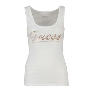 Guess W4gp16k1814 Canotta A Costine Logo Donna Casual Donna