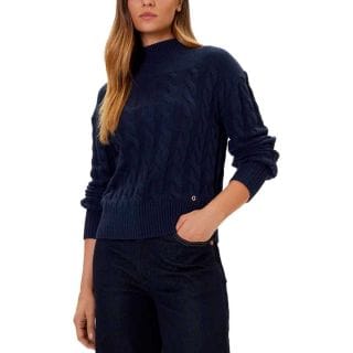 Guess W5br30z1192 Maglia Collo Cratere Treccia Donna Casual Donna