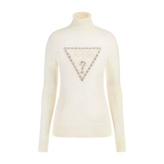 Guess W5br39z2nq2 Maglia Dolcevita Logo Triangle Donna Casual Donna