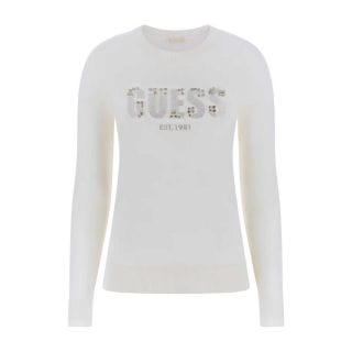 Guess W5br40z2nq2 Maglia Girocollo Logo Donna Casual Donna
