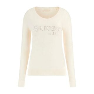 Guess W5br41z2nq2 Maglia Scollo V Logo Donna Casual Donna