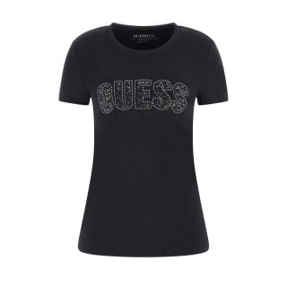 Guess W5gi04j1314 T Shirt Logo Lace Donna Casual Donna