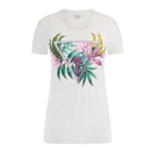 Guess W5gi07j1314 T Shirt Leaf Triangle Donna Casual Donna