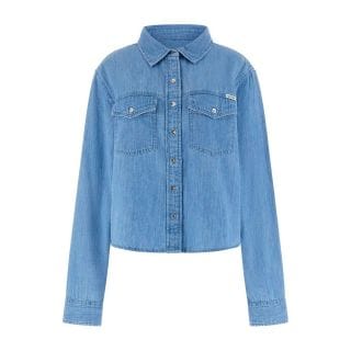 Guess W6gh55d0876 Camicia In Denim Light Donna Casual Donna