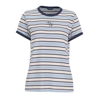 Guess W6gi18k3040 T Shirt In Modal Ss Striped Mini 4 G Donna Casual Donna