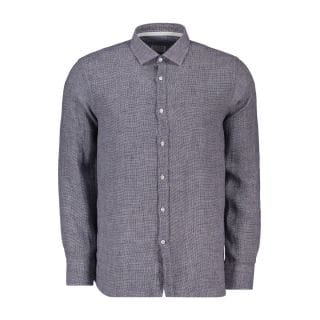Hang On M43ag256 Camicia In Lino Micro Vichy Casual Uomo