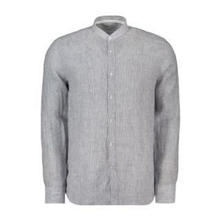 Hang On M43e466 Camicia Collo Coreana In Lino A Righe Casual Uomo