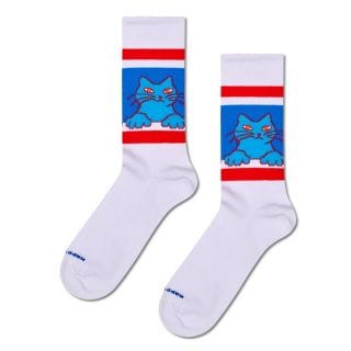 Happy Socks P004766 Cat On Stripe Sneaker Sock (6 Pck) Casual Uomo
