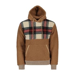 In The Box Fw230102 Sherpa Cappuccio Inserti Tartan Casual Uomo