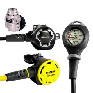 MARES DUAL ADJ 62X DIN300 + OCTOPUS ROVER + MANOMETRO MISSION COMPACT
