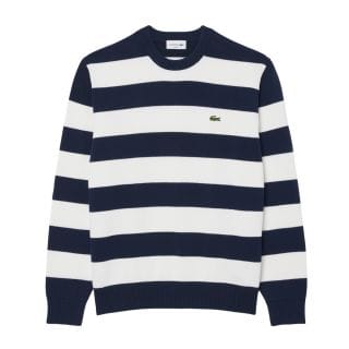 Lacoste Ah0608 Maglione Riga In Cotone Eco Casual Uomo