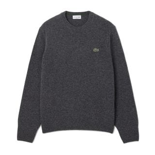 Lacoste Ah2916 Maglione Girocollo 100% Lana Cardata Casual Uomo