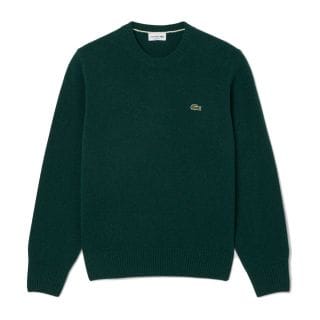 Lacoste Ah2916 Maglione Girocollo 100% Lana Cardata Casual Uomo