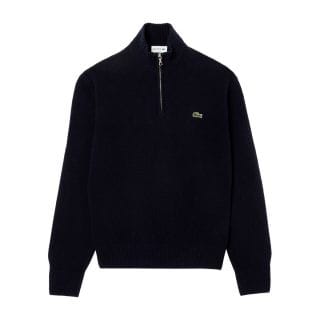 Lacoste Ah3052 Maglione Mezza Zip In Lana Cardata Casual Uomo
