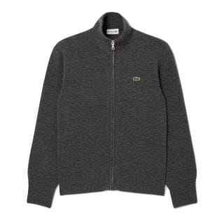 Lacoste Ah5181 Maglione Full  Zip 100% Lana Cardata Casual Uomo