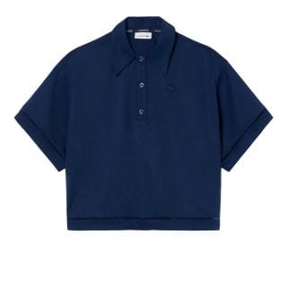 Lacoste Cf0061 Polo Cropp Lyocell Lino Donna Casual Donna