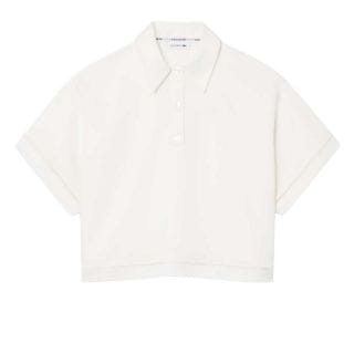 Lacoste Cf0061 Polo Cropp Lyocell Lino Donna Casual Donna