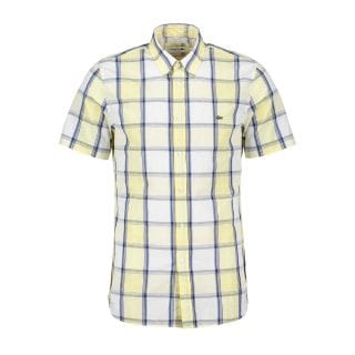 Lacoste Ch8446 Camicia Manica Corta Fantasia Madras Casual Uomo