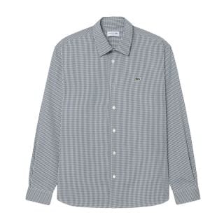 Lacoste Ch8857 Camicia Regular Fit Popline Fantasia Check Casual Uomo