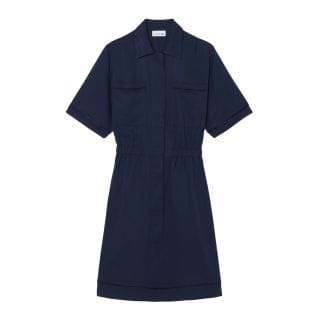 Lacoste Ef0201 Abito Chemisier In Lyocel Lino Donna Casual Donna