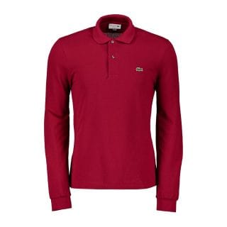 Lacoste L1312 Polo Manica Lunga L1312 Bordeaux Casual Uomo