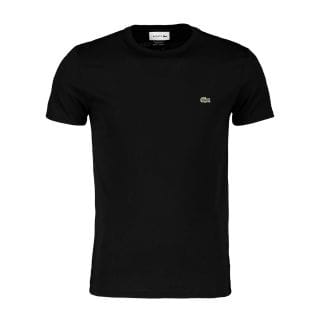 Lacoste Th6709 T-shirt Logo In Cotone Pima Nero Casual Uomo