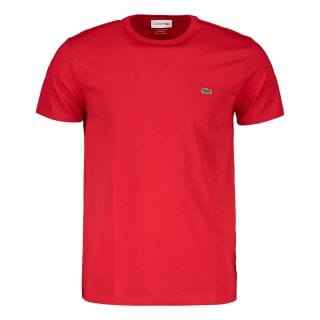 Lacoste Th6709 T-shirt Logo In Cotone Pima Rosso Casual Uomo