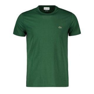 Lacoste Th6709 T-shirt Logo In Cotone Pima Verde Casual Uomo