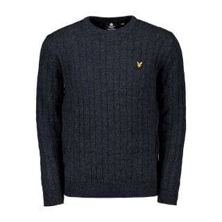 Lyle & Scott Kn732v Maglione Girocollo Cotone Lana Treccia Casual Uomo