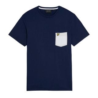 Lyle & Scott Ts831vog T Shirt Taschino A Contrasto Logo Ricamato Casual Uomo