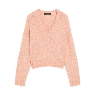 Max Mara Weekend Aloass25 Maglia Scollo V Cotone Alpaca Donna Casual Donna