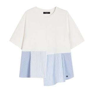 Max Mara Weekend Birdss25 T Shirt In Jersey Inserti Popline Donna Casual Donna