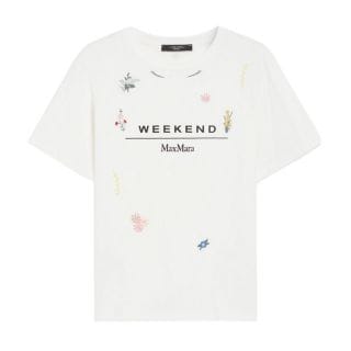 Max Mara Weekend Olgass25 T Shirt Box Logo Con Ricami Donna Casual Donna