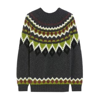 Max Mara Weekend Orariofw24 Maglia Girocollo Pura Lana Disegno Jaquard Donna Casual Donna