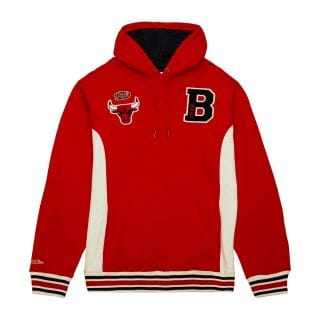 Mitchell & Ness Fphd5513 Felpa Con Cappuccio Nba Team Legacy French Terry Bulls Abbigliamento Basket Uomo