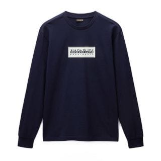 Napapijri Np0a4i3m T Shirt Ls Box Logo Casual Uomo
