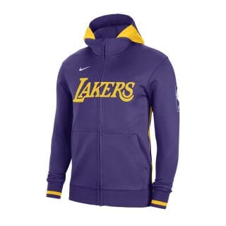 Nike Dn4607 Felpa Full Zip Con Cappuccio Nba Showtime Lakers Abbigliamento Basket Uomo