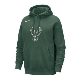 Nike Fb4752 Felpa Con Cappuccio Nba Team Logo Bucks Abbigliamento Basket Uomo