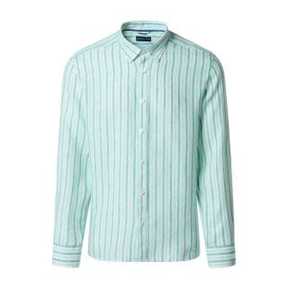 North Sails 664456 Camicia 100% B.d. Lino Riga Doppia Casual Uomo