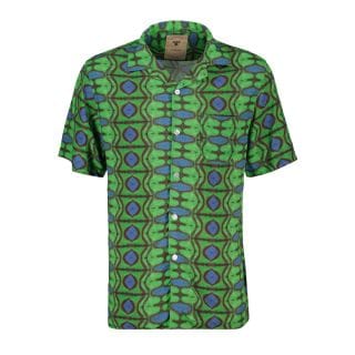 Oas 7005 Camicia In Viscosa Emerald Blues Casual Uomo