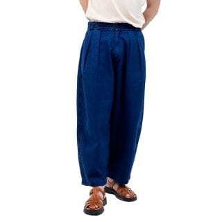 Olow Pacargedenimb Pantalone Wide Leg Con Pinces In Denim Cargeot Casual Uomo