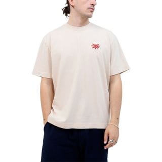 Olow Tflowcrem T Shirt Loose Fit Flower Casual Uomo