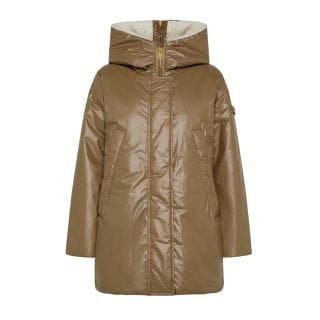 Peuterey Ped5454 Giacca Cerata Con Cappuccio Cork Zg Eco Fur Donna Giacconi Donna
