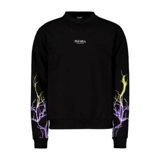 Phobia Ph/12bpuyel Felpa Girocollo Lightning Street Style Uomo
