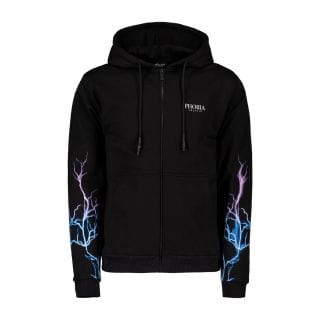 Phobia Ph00024blpu Felpa Full Zip Con Cappuccio Fulmini Street Style Uomo