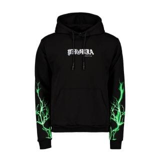 Phobia Ph00073gr Felpa Con Cappuccio Fulmini Street Style Uomo