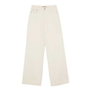 Roy Rogers Rnd091e0220111 Pantalone In Denim Palazzo Marta Bull Ecru Donna Casual Donna