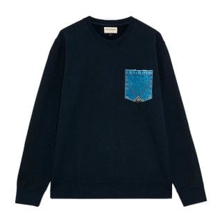 Roy Rogers Rru90098cn67 Felpa Girocollo Taschino Denim Casual Uomo